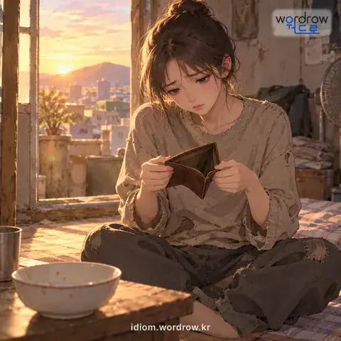 ‘가랑이가 찢어지다’의 첫 번째 뜻을 표현한 그림