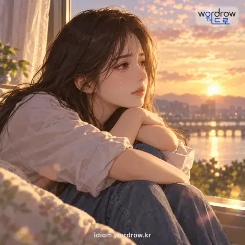 ‘가슴에 멍이 들다’의 첫 번째 뜻을 표현한 그림