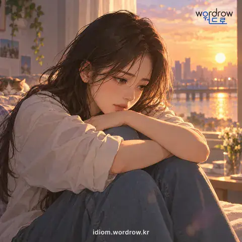 ‘가슴이 무겁다’의 첫 번째 뜻을 표현한 그림