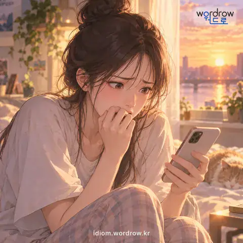 ‘간이 마르다’의 첫 번째 뜻을 표현한 그림