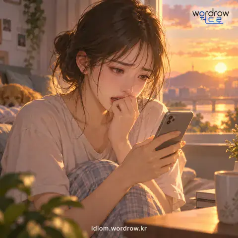 ‘간이 타다’의 첫 번째 뜻을 표현한 그림