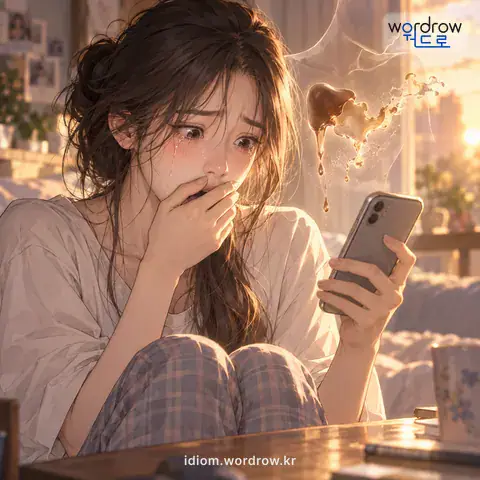 ‘간장이 사라지다’의 첫 번째 뜻을 표현한 그림