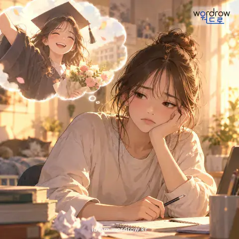 ‘거리가 멀다’의 첫 번째 뜻을 표현한 그림: 기대하거나 비교하는 것에 미치지 못하다.