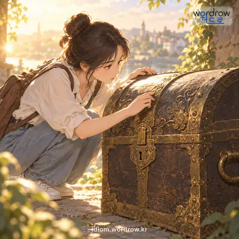 ‘겉으로 빙빙 돌다’의 첫 번째 뜻을 표현한 그림: 사물의 핵심을 파헤치지 않고 겉에 나타난 현상에만 매달리다.