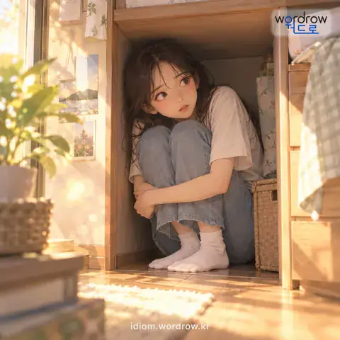 ‘고양이 낯짝만 하다’의 첫 번째 뜻을 표현한 그림: 매우 좁음을 비유적으로 이르는 말.