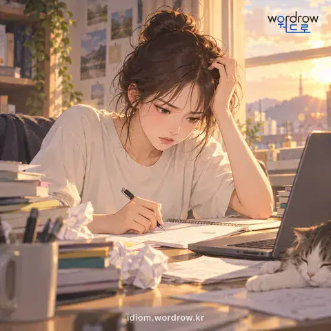 ‘골을 썩이다’의 첫 번째 뜻을 표현한 그림