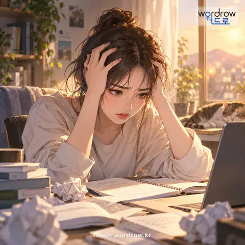 ‘골을 앓다’의 첫 번째 뜻을 표현한 그림