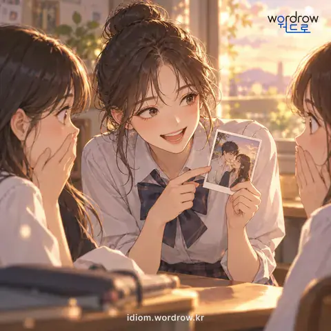 ‘괘방을 치다’의 첫 번째 뜻을 표현한 그림: 비밀을 드러내다.