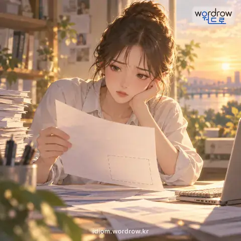 ‘구석이 비다’의 첫 번째 뜻을 표현한 그림: 일을 처리하는 데에 빈틈이나 부족한 점이 있다.