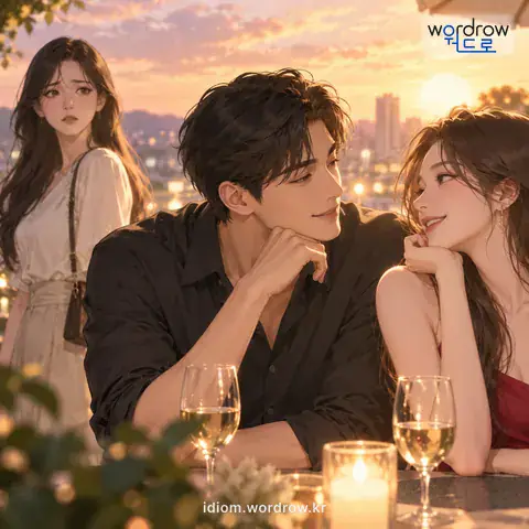 ‘군눈을 뜨다’의 첫 번째 뜻을 표현한 그림: 외도에 눈을 뜨다.