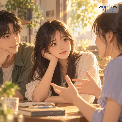 ‘귀를 재다’의 첫 번째 뜻을 표현한 그림