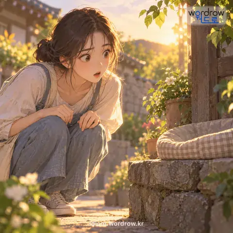 ‘귀신이 곡하다’의 첫 번째 뜻을 표현한 그림: 뜻밖이어서 그 속내를 알 수 없다.
