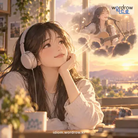 ‘귀에 익다’의 첫 번째 뜻을 표현한 그림