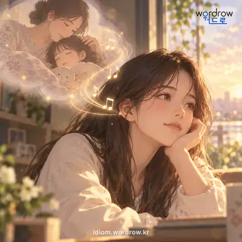 ‘귓가에 맴돌다’의 첫 번째 뜻을 표현한 그림