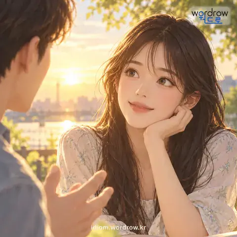 ‘귓등으로 넘어가다’의 첫 번째 뜻을 표현한 그림