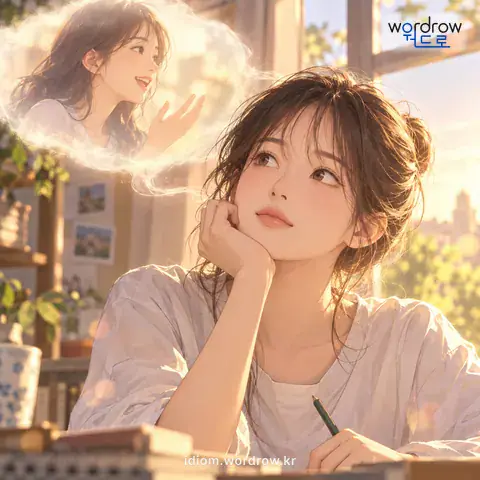 ‘귓전에 아른거리다’의 첫 번째 뜻을 표현한 그림