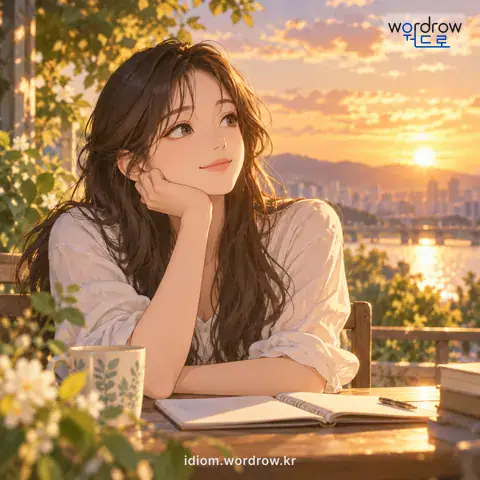 ‘꿈도 안 꾸다’의 첫 번째 뜻을 표현한 그림: 전혀 생각도 안 하다.