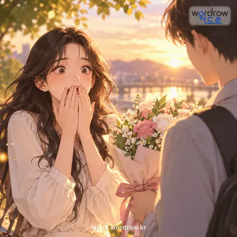 ‘꿈에도 생각지 못하다’의 첫 번째 뜻을 표현한 그림: 전혀 생각하지 못하다.