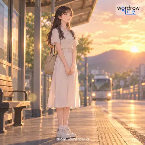 ‘끌로 박은 듯’의 첫 번째 뜻을 표현한 그림: 조금도 움직이지 않고 꼿꼿하게 서 있는 모습을 비유적으로 이르는 말.
