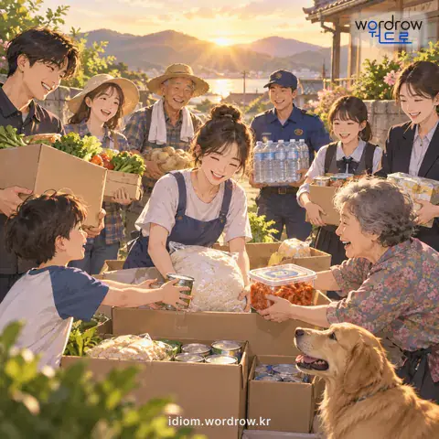 ‘너 나 할 것 없이’의 첫 번째 뜻을 표현한 그림: 누구를 가릴 것 없이 모두.