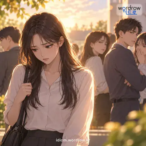 ‘눈 밖에 나다’의 첫 번째 뜻을 표현한 그림: 신임을 잃고 미움을 받게 되다.