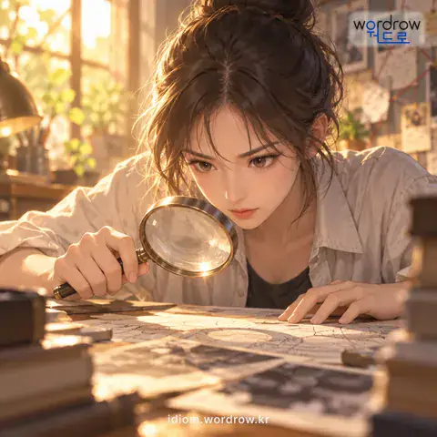 ‘눈심지를 돋우다’의 첫 번째 뜻을 표현한 그림