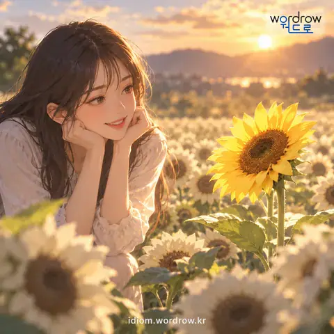 ‘눈에 띄다’의 첫 번째 뜻을 표현한 그림
