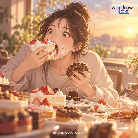 ‘눈에 보이는 것이 없다’의 첫 번째 뜻을 표현한 그림