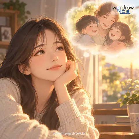 ‘눈에 어리다’의 첫 번째 뜻을 표현한 그림