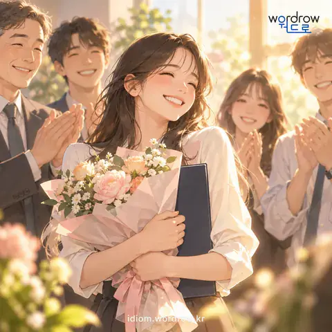 ‘눈에 잘 보이다’의 첫 번째 뜻을 표현한 그림