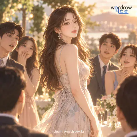 ‘눈을 끌다’의 첫 번째 뜻을 표현한 그림