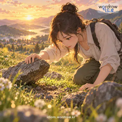 ‘눈을 씻고 보려야 볼 수 없다’의 첫 번째 뜻을 표현한 그림