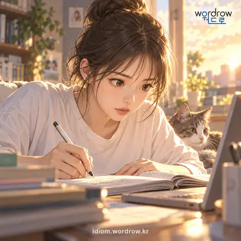 ‘눈을 크게 뜨다’의 첫 번째 뜻을 표현한 그림