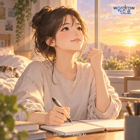 ‘다짐을 두다’의 첫 번째 뜻을 표현한 그림: 틀림이 없도록 다짐을 하다.