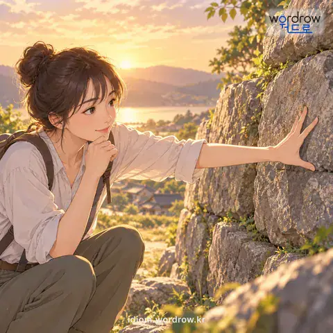 ‘대중을 삼다’의 첫 번째 뜻을 표현한 그림: 어림짐작의 표준으로 삼다.