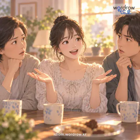 ‘동떨어진 소리’의 첫 번째 뜻을 표현한 그림: 경어도 반말도 아닌 어리뻥뻥한 말씨.
