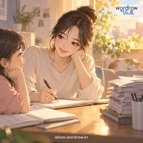 ‘뒤로 돌리다’의 첫 번째 뜻을 표현한 그림: 중요하게 다루지 아니하다.