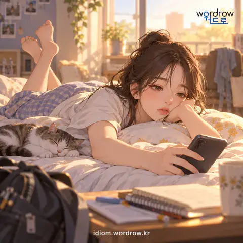 ‘뒤를 뭉개다’의 첫 번째 뜻을 표현한 그림