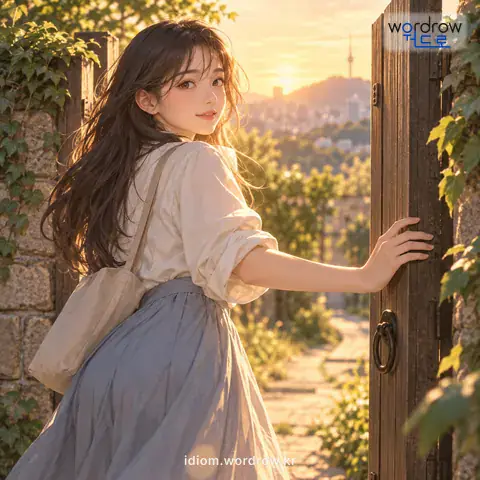 ‘뒷길을 두다’의 첫 번째 뜻을 표현한 그림: 빠져나갈 수 있는 여지를 남겨 두다.