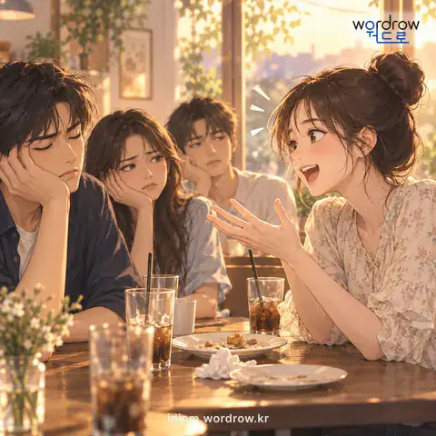 ‘뒷다리를 긁다’의 첫 번째 뜻을 표현한 그림
