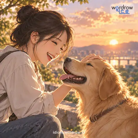 ‘말 그대로’의 첫 번째 뜻을 표현한 그림: 말하려는 사실과 다름없이.