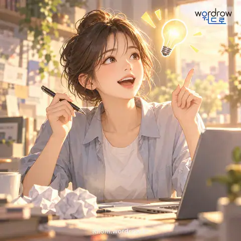 ‘머리가 잘 돌아가다’의 첫 번째 뜻을 표현한 그림