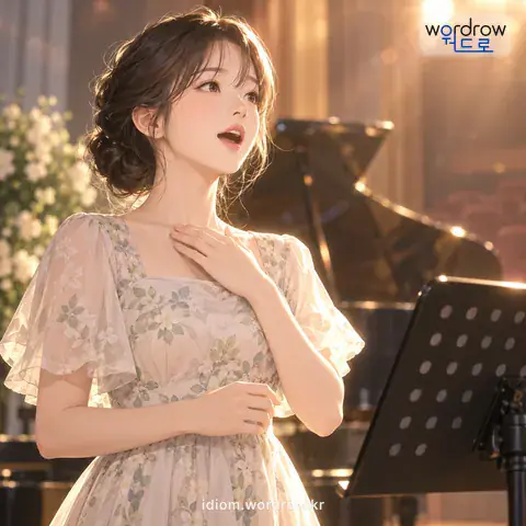 ‘목을 풀다’의 첫 번째 뜻을 표현한 그림