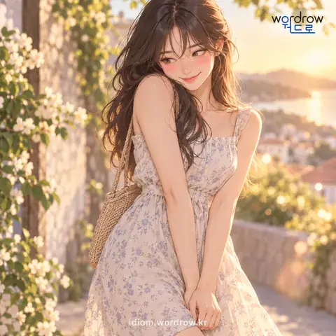 ‘몸을 꼬다’의 첫 번째 뜻을 표현한 그림
