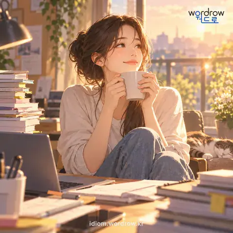 ‘몸을 빼다’의 첫 번째 뜻을 표현한 그림