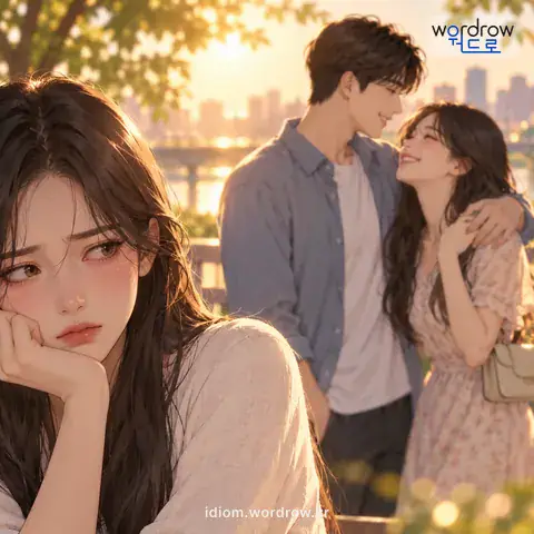 ‘바람을 켜다’의 첫 번째 뜻을 표현한 그림: 바람 든 짓을 하다.