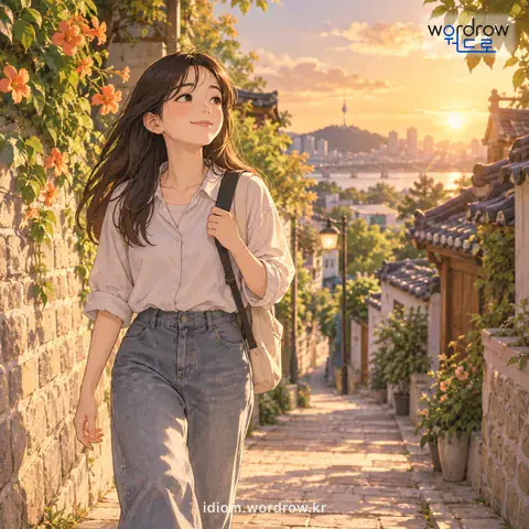‘발이 익다’의 첫 번째 뜻을 표현한 그림