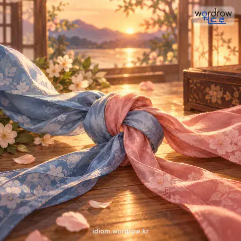 ‘배꼽을 맞추다’의 첫 번째 뜻을 표현한 그림