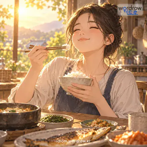 ‘배의 때를 벗다’의 첫 번째 뜻을 표현한 그림