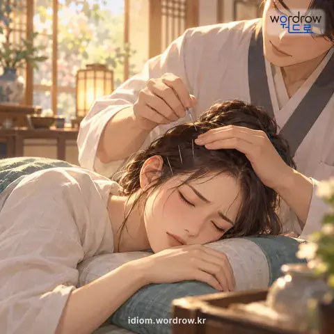 ‘변두를 놓다’의 첫 번째 뜻을 표현한 그림